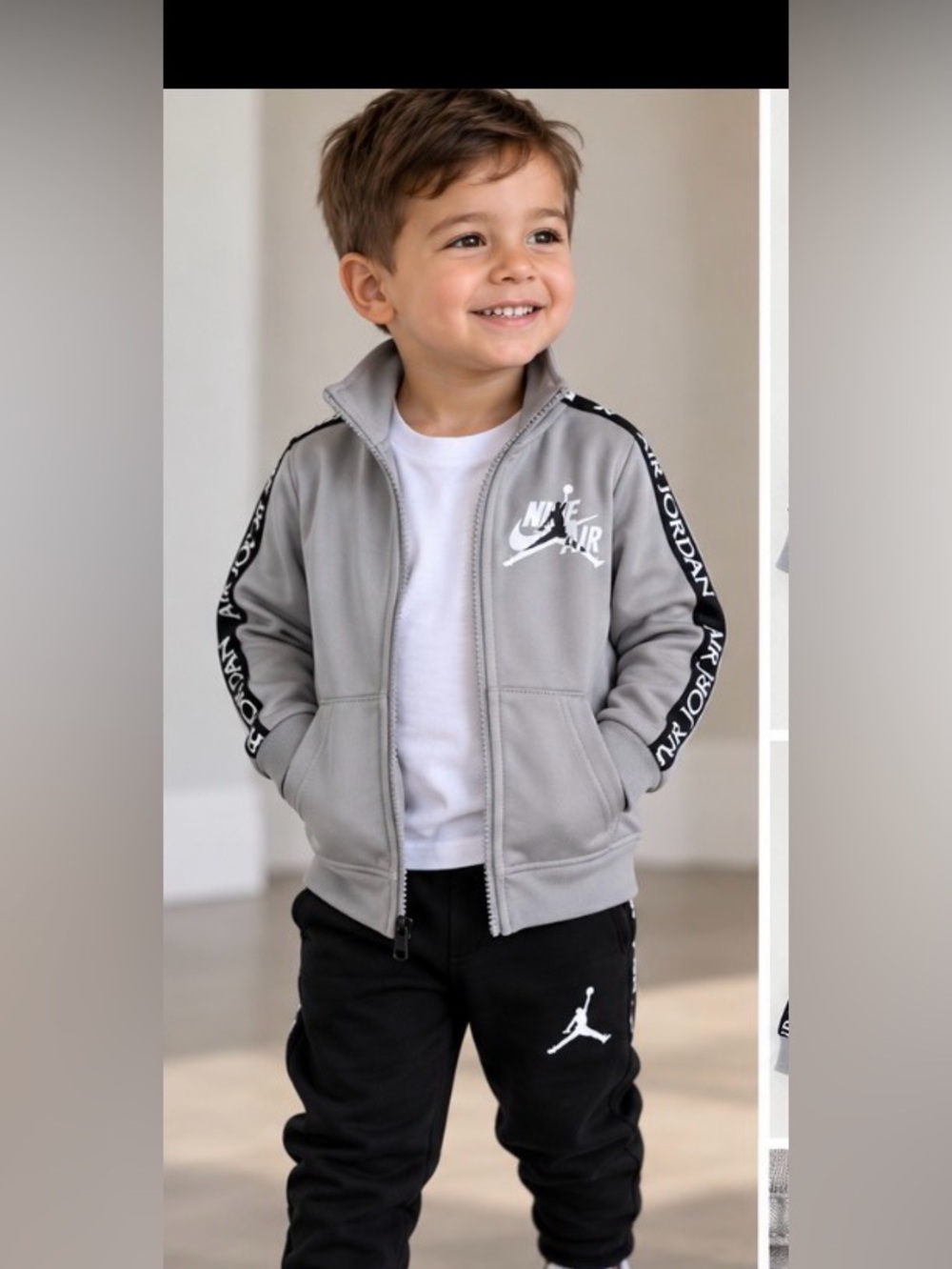 Jordan Air Gray Zip Up Jacket Hoodie 2T Toddler